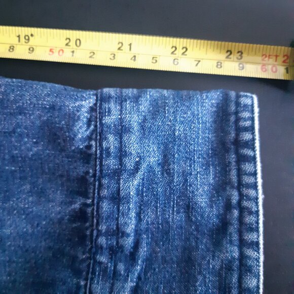 CHAP'S Ralph Lauren SZ M Faded Denim 100% Cotton Button Down Men's Shirt - Picture 13 of 13